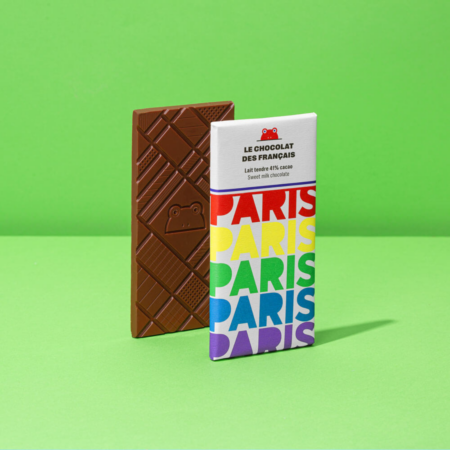Tablette chocolat lait bio illustrée 70g, bandeau personnalisé – France – vue 2